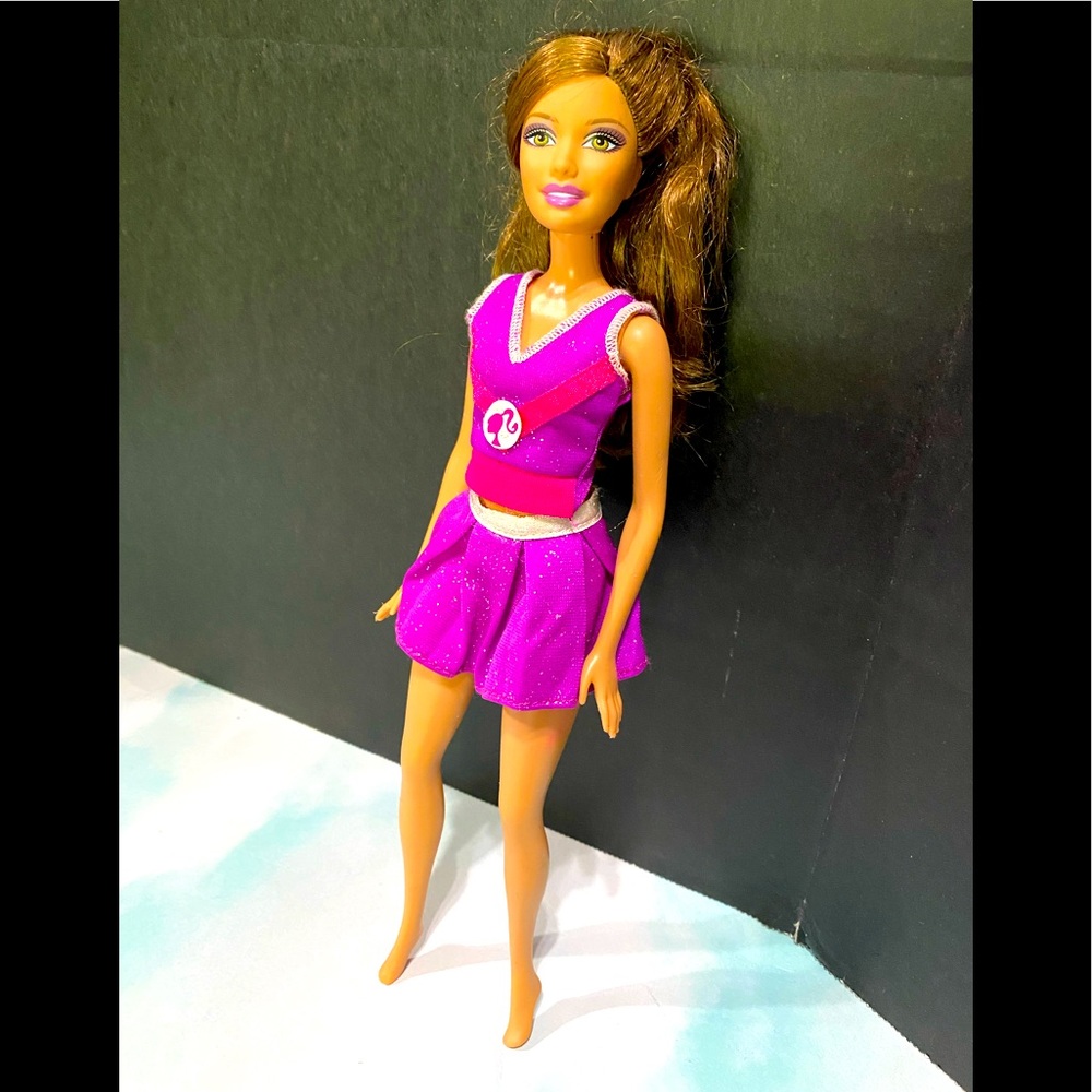 Barbie Cheerleader Doll in Sparkling Purple Outfit